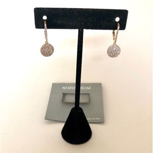 Nordstrom Brand CZ Pavé Disc Drop Earrings Gold Plated